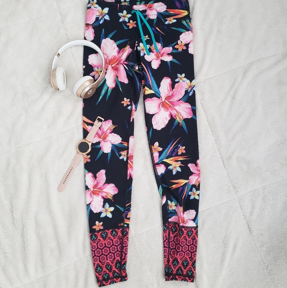 Tropical floral leggings
